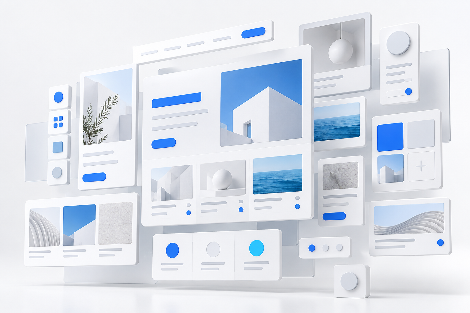 An AI website component system built from responsive interface modules